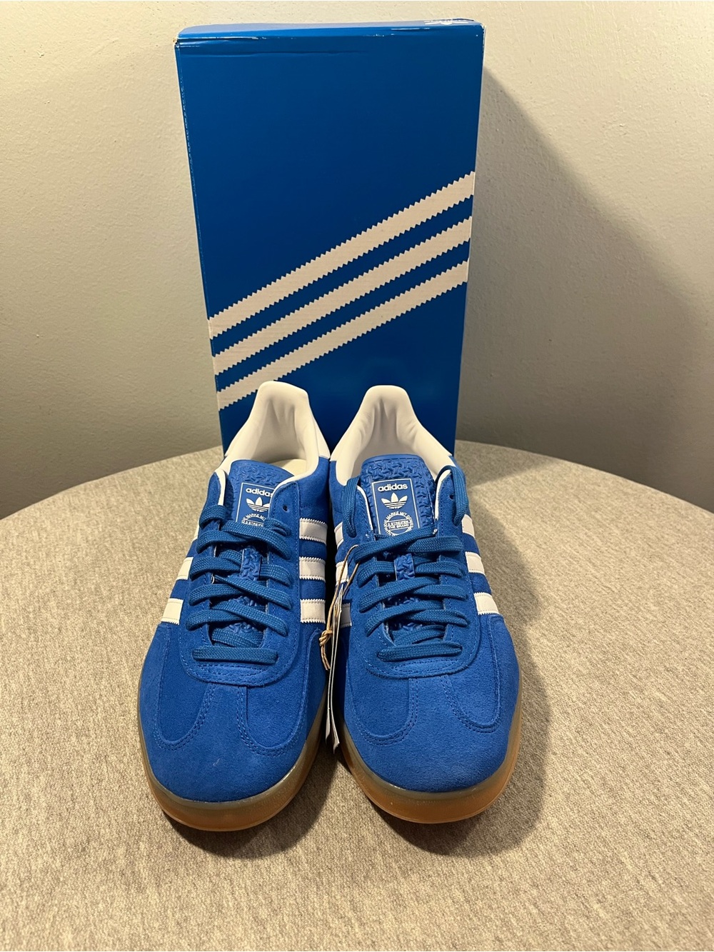 Adidas Originals Gazelle Indoor "Blue Bird" White Gum Men's Shoe Size 10.5 JI206 - Picture 4 of 12